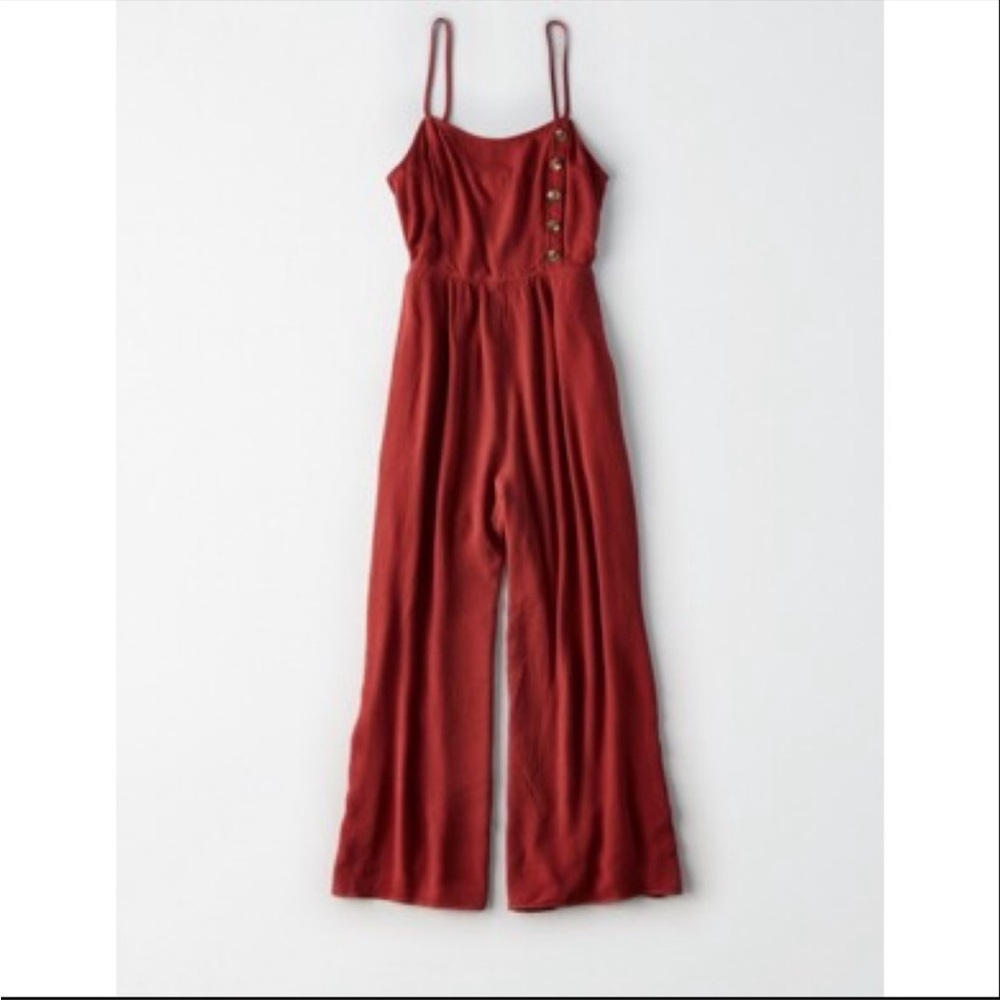 AE Side Button Jumpsuit in Rust